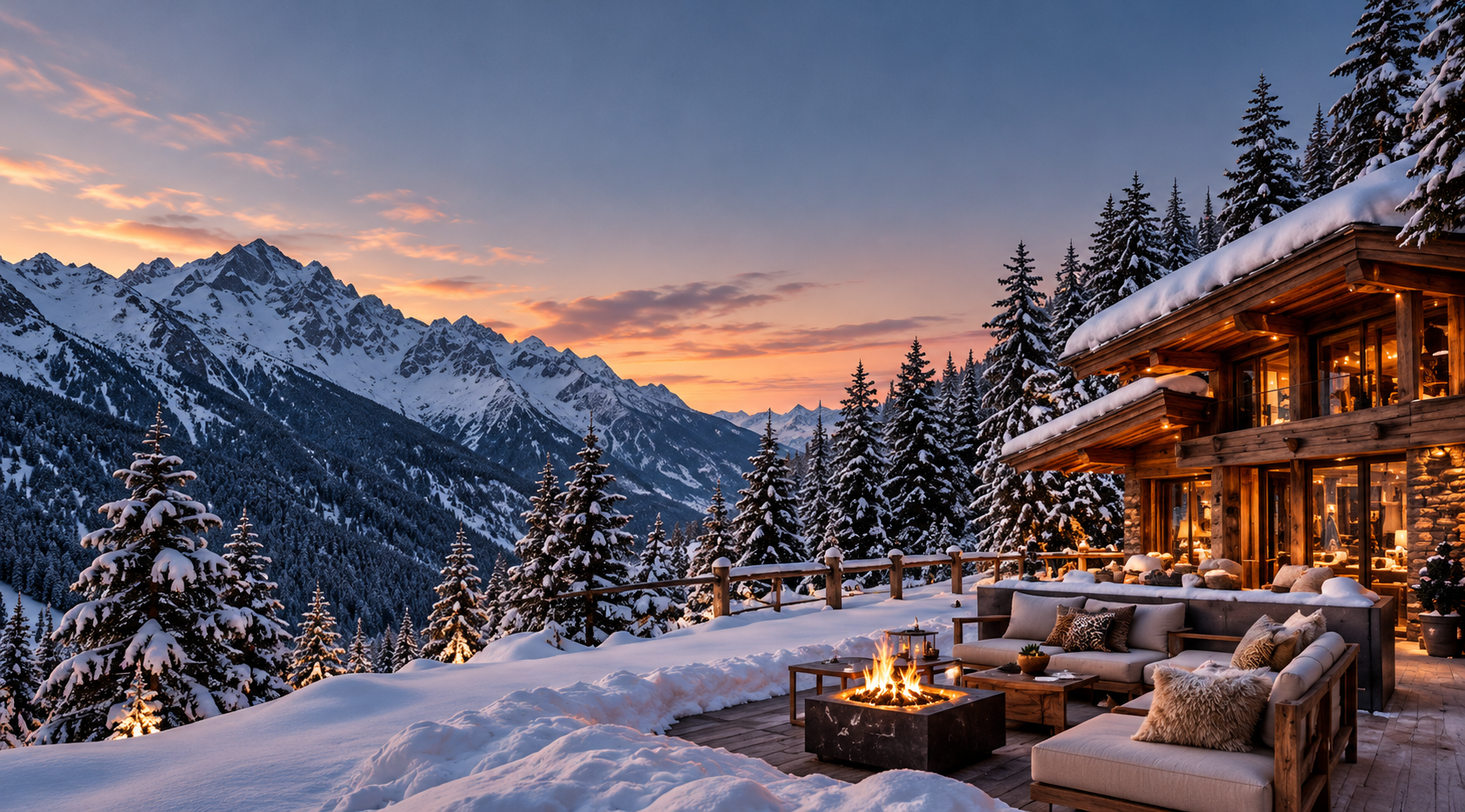 Luxury ski-in ski-out chalet in Courchevel 1850 with panoramic Alpine views